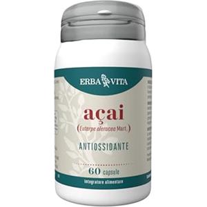ERBA VITA Integratore Alimentare di Acai - 60 Capsule - Le bacche della palma che cresce nelle foreste del Sud Amercia, è utile al metabolismo dei lipidi e dei carboidrati
