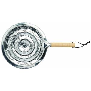 KC BLUE Kitchen Craft KCSIMMER Spargifiamma con Manico in Legno, 21 cm, Rame, Argento