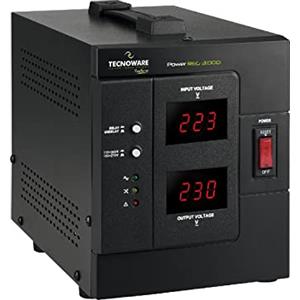 Tecnoware Power Systems Stabilizzatore di Tensione 3000VA per TV, impianti HiFi, stampanti e dispositivi elettronici, protegge da sbalzi di corrente, non è un UPS, pronto all'uso