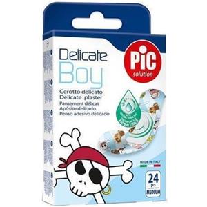 PIC Cerotto Delicato per Bambini 19x72mm - 24 Pezzi, Ipoallergenico e Assorbente con Clorexidina