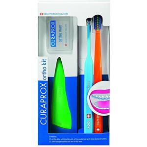 Curaprox Ortho Kit - Set completo per igiene orale con spazzolini e ortho wax