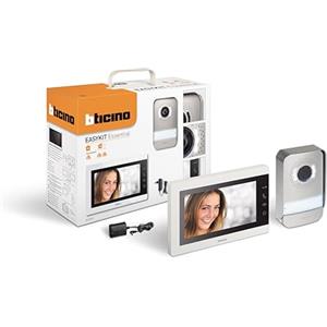 Bticino 317913 EASYKIT ESSENTIAL VIDEOCITOFONO MONOFAMILIARE Plug-In 2 Fili con: 1 Pulsantiera Esterna, Campanello e Telecamera, 1 Monitor Interno 7'' a Colori Vivavoce