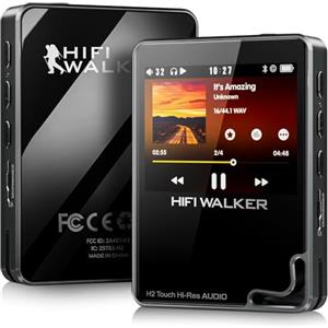 HIFI WALKER H2 Touch, Lettore MP3 con Bluetooth, Schermo Tattile da 2,4, Lettore FLAC lossless DSD, Lettore Musicale Bluetooth con Scheda di Memoria da 64 GB, Supporta fino a 512 GB