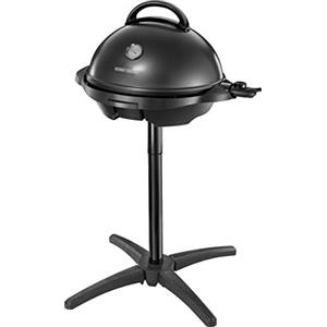 George Foreman Barbecue Elettrico 2 in 1 - Grill da Tavolo e Con Pedistallo - Uso interno ed esterno; Ø44,5 cm, Display Temperatura; Vassoio per Grasso; 2400 W, 22460-56