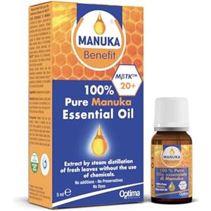 Manuka Benefit Olio Essenziale di Manuka, puro al 100%, con proprietà antisettiche e antibatteriche 5 ml Manuka Benefit