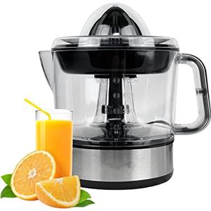 MOKEKA Spremiagrumi Elettrico Professionale in Acciaio Inox da 700ml - MOKEKA Alta Resa di Succo, 2 Coni Intercambiabili, Doppia Direzione di Rotazione - Ideale per Arance e Agrumi