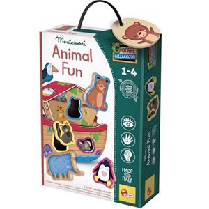 Lisciani Montessori Baby - Gioco in Legno con 6 Animali e Arca 3D per Sviluppo Sensoriale