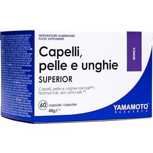 YAMAMOTO RESEARCH Capelli, pelle e unghie SUPERIOR 60 Capsule, Integratore Alimentare di Vitamine e Minerali con Collagene Idrolizzato e Coenzima Q10