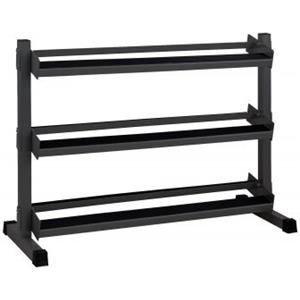 JK Fitness Rastrelliera Porta Manubri RMJ-3R con 3 Ripiani - Capacità 350 kg, Dimensioni 132,5x54,5x95 cm