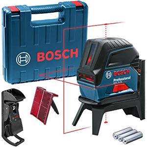Bosch Professional Livella laser multifunzione GCL 2-15 (laser rosso, da interno, con punti a piombo, 15 m, 3 pile AA, supporto ruotabile RM 1, pannello di mira, custodia protettiva, valigetta)