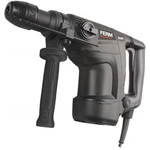 FERM Martello perforatore/martello demolitore professionale, 1100 W, numero di giri variabile. Con impugnatura laterale, arresto di profondità e custodia