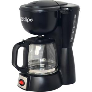 Bastilipo - Macchina per caffè americano da 6 tazze, 600W, nero/acciaio, MOKKA DRIP 6
