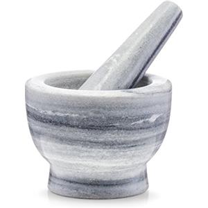 Zeller 24506 - Set di mortaio e pestello in plastica, colore: Grigio