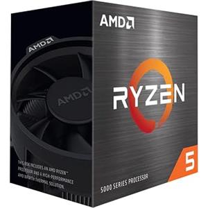 AMD Processore AMD Ryzen 5 5600 ( 6 Cores/12 Threads, 65W, AM4 Socket, Boost di Frequenza fino a 4.4 Ghz max, dissipatore ad ariaWraith stealth cooler)