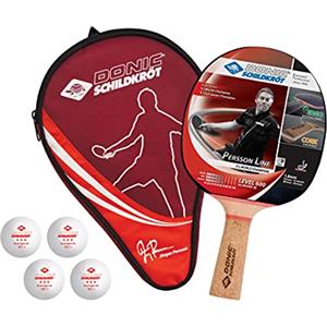 Schildkröt Persson 600 Set di Tennis da Tavolo, 1 Racchetta con Manico in Sughero, 4 Palline a 3-Stelle, 1 Custodia, Grande Set Completo per un Inizio Immediato, 788450