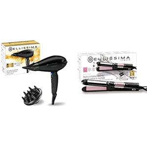 Bellissima Imetec P11 2300 Asciugacapelli Professionale, 2300 W, Rivestimento in Ceramica e Tormalina & Imetec Creativity B27 100 Piastra Per Capelli Con Rivestimento In Ceramica, 150°C / 230°C