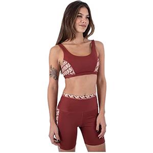 Hurley City Block Scoop Neck Sports Bra Maglietta, Chili, XS Donna