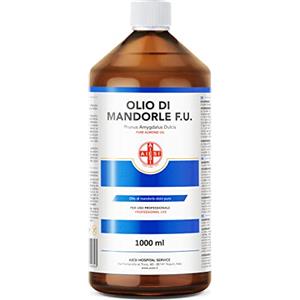 AIESI® Olio di Mandorle Dolci F.U. puro 100% spremuto a freddo (Flacone da 1 litro), Per uso farmaceutico, alimentare, cosmetico e dermatologico, Made in Italy