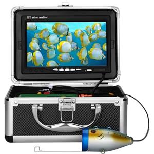 MOUNTAINONE Ecoscandaglio da Pesca con 7 pollici TFT Monitor 30 LED Impermeabile Telecamera Subacquea da Pesca 15M Telecamera da Ecoscandaglio Portatile per Pesca su Ghiaccio, Lago e Barca (7 inch with DVR-30M)