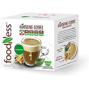 FoodNess - Capsula Caffè al ginseng amaro compatibile con sistema Dolce Gusto senza glutine, lattosio e zuccheri aggiunti(1 box Tot. 10 Capsule)