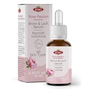 Otaci Rose OTACI Siero Ciglia, Siero Sopracciglia, 15 ml, Favorisce la Crescita e il Volume, Riduce la Caduta dei Capelli, Adatto alle Extension Ciglia, Senza Ormoni, Senza Prostaglandine, Vegano