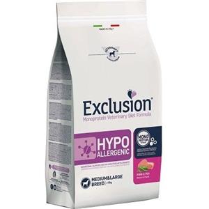 Exclusion Hypoallergenic per Cane Medium e Large con Maiale e Piselli da 12 Kg