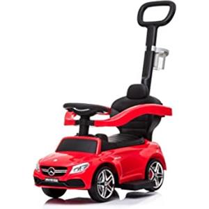 COIL Scivolo auto con barra scorrevole, auto scorrevole, Mercedes AMG C63, scivolo per bambini, veicolo con scivolo, guida scorrevole, dai 12 mesi in su, (rosso)