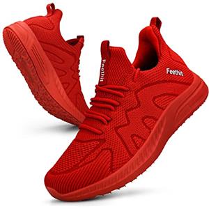 Feethit Donna Scarpe da Ginnastica Sportive ConfortevoleSneakers Casual all'Aperto Rosso 36