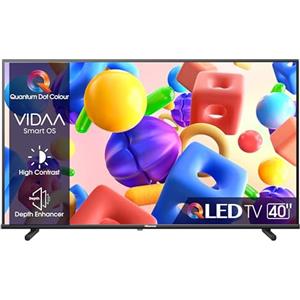 Hisense 40 QLED FULL HD 40E53KQT, Smart TV VIDAA U6 FHD, Game Mode, USB Type-C, Controlli vocali Alexa, Tuner DVB-T2/S2 HEVC 10, Double Position Stand