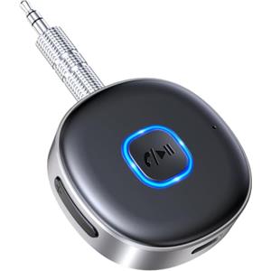 Mohard Ricevitore Bluetooth 5.3, Mini Aux Bluetooth Auto per Stereo/Cuffie Cablate/Altoparlante, Jack 3.5 mm Adattatore Amplificatori, 16 Ore di Riproduzione, Chiamate in Vivavoce, Connessione Doppia