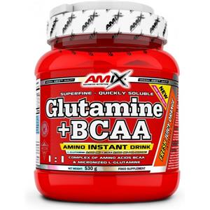 AMIX Glutamine BCAA Polvere 530 grammi - Integratore con Glutammina e Aminoacidi Ramificati per Sportivi