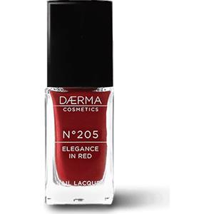 Daerma Smalto Unghie Elegance in Red 205 - 8ml con Vitamina E, Colore Brillante e Resistente
