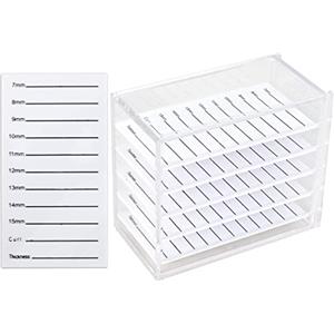 Zimoer Storage Box Ciglia, 5 Strati Scatola di Immagazzinaggio Delle Ciglia Trasparenti in Acrilico, Organizer Lash Pad, Eyelash Case Supporto del Pallet di Trucco per Grafting Lash Extension (Trasparente)