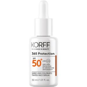Korff 365 Protection Siero Viso Colorato SPF 50 - Protezione Solare Molto Alta, 8h di Idratazione, Texture Fluida e Uniformante