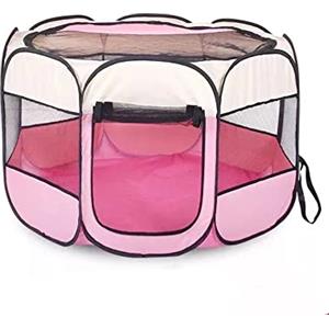 Generico Box Cani per Interno Recinto per Animali Cuccioli Gatti Pieghevole 115x60cm L (Rosa)