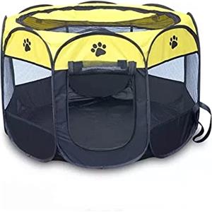 Generico Box Cani per Interno Recinto per Animali Cuccioli Gatti Pieghevole 115x60cm L (Giallo)