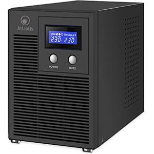 Atlantis A03-HP4003P Gruppo di Continuità Onda Sinusoidale Pura 3000VA 2100W Line Interactive, display LCD, porta USB-HID, 6 uscite IEC, 4 batterie 12V-7Ah, porta seriale RS232, slot per SNMP, softwa
