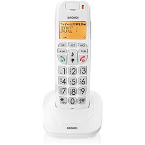 Brondi Bravo Bright Telefono Cordless, Bianco