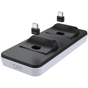 DR1TECH GamePow Base di Ricarica per Dualsense PS5 con Ricarica Rapida - Doppio Caricatore Controller Wireless per PS 5 con Plug Removibili [Amazon Exclusive]