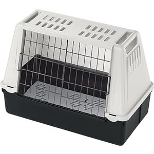 Ferplast ATLAS CAR MINI Trasportino per Cani da Auto con Tappeto Drenante, Maniglie, Griglia Ventilazione, Doppia Apertura Scorrevole con Chiusura Sicura, Max 10 kg, 72 x 41 x h 51 cm