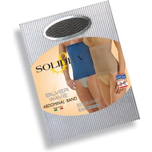 Solidea Silver Wave Banda Elastica Addominale Nero XL - Cintura Micromassaggiante per Sostegno e Modellamento