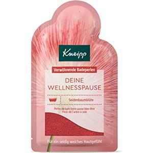 Kneipp Perle da bagno la tua pausa benessere - Additivo per il bagno con estratto di fiori di seta di alta qualità e ricco olio di argan per una sensazione setosa morbida sulla pelle - 60 g