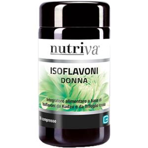 Nutriva Isoflavoni Donna - Integratore Alimentare per il Benessere in Menopausa, 50 Compresse, Privo di Zuccheri e Glutine, Adatto a Vegetariani e Vegani