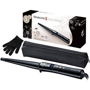 Remington Ferro Arricciacapelli - A forma di cono 13-25 mm- Pearl Digital: Rivestimento in ceramica con vere perle; display LCD 130-210°C, Guanto termico, Riccioli naturali e a spirale, CI951