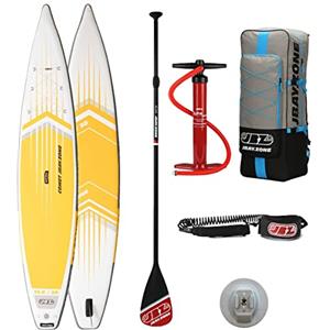 JBZ JBAY.ZONE JBAY.ZONE Comet TJ, Tavola Stand Up Paddle Gonfiabile per i Più Esperti, Doppio Strato di PVC Fusion, Pompa a Doppia Azione, Pagaia Regolabile e Borsa Incluse, Fino a 160kg, 380x76x15 cm