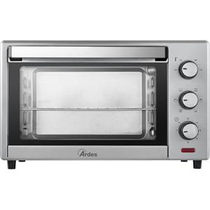 Ardes - AR6226S Fornetto Elettrico Ventilato Capienza 25 Litri con Luce Interna 6 Funzioni Cottura Timer Doppio Vetro con Accessori Modello Silver