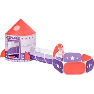 Baroni Toys Tenda da Gioco 3 in 1, Pop Up Tenda, Tunnel e Piscina per Bambini 3+, Razzo Spaziale, Borsa per il Trasporto, Tenda Giocattolo per Interni e Esterni, Casetta per Bambini