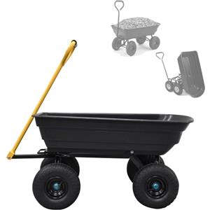 ECOVELO CARRELLO DA GIARDINO A MANO RIBALTABILE PORTATA 180 KG CARRIOLA CARRETTO GIARDINAGGIO RIMORCHIO A MANO