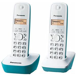 Panasonic KX-TG1612FRC, Telefono Duo cordless DECT senza segreteria, Colore Bianco e Azzurro [Versione Francese]