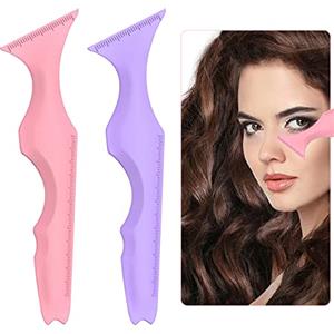 Ruikdly Multifunzionale Stencil Eyeliner Occhi 2 Pezzi Riutilizzabile Modello di Eyeliner in Silicone Flessibile Stencil Makeup per principianti,Trucco Make Up Occhi Rapido Professionale(Rosa/Viola)